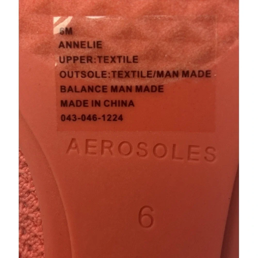 Aerosoles Annelie Women's Ballet Flats Coral‎ Knit Round Toe Comfort Size 6
